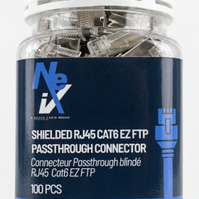 NeiX RJ45 CAT6 EZ FTP Shielded Pass-Through Connectors – Pack of 100 - Image 4