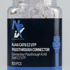 NeiX RJ45 CAT6 EZ UTP Pass-Through Connectors – Pack of 100 - Image 4